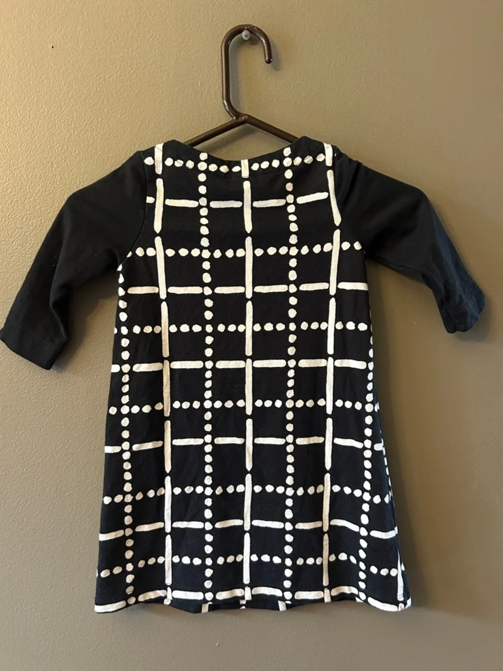 Gymboree girls 3/4 sleeve black/ white dress size 5